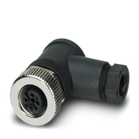 Connector, 4-position, Socket angled M12, Screw connection,  cable gland Pg7 4 mm ... 6 mm, SACC-M12FR-4CON-PG7-M