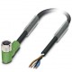 Senzor/actuator kabel, 4 konekcije, PUR, bez halogena, sivo-crni, kutni, ženski, M8, dužina 1,5 m, SAC-4P- 1,5-PUR/M 8FR