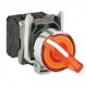 Orange complete illuminated selector switch diam: 22, 2-position stay put 1NO+1NC 230V