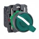 Green complete illuminated selector switch diam: 22, 2-position stay put 1NO+1NC 24V