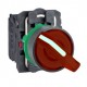 Red complete illuminated selector switch diam: 22, 2-position stay put 1NO+1NC 24V