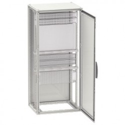 Spacial SF enclosure with mounting plate, assembled. 800 x 2000 x 400 mm.