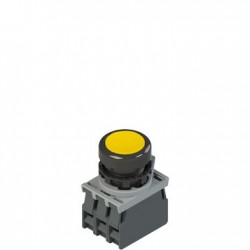 Complete unit with yellow illuminated pushbutton, fixing adapter and contacts 1NO + 1NC, 24V