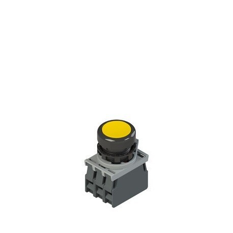 Complete unit with yellow illuminated pushbutton, fixing adapter and contacts 1NO + 1NC, 24V