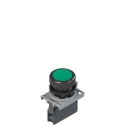 Complete unit with green pushbutton, fixing adapter and contact, 1NC, 22mm