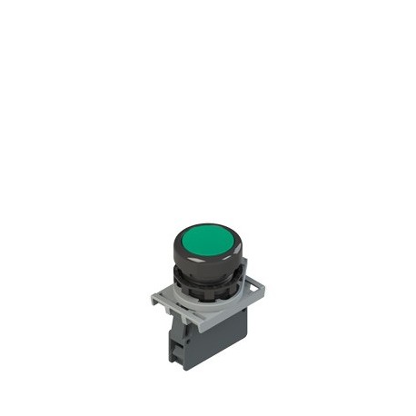 Complete unit with green pushbutton, fixing adapter and contact, 1NC, 22mm