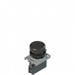 Complete unit with black pushbutton, fixing adapter and contact, 1NC, 22mm