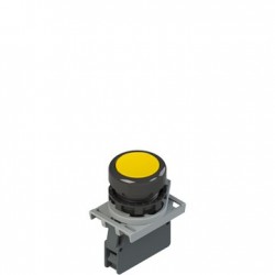 Complete unit with yellow pushbutton, fixing adapter and contact, 1NC, 22mm