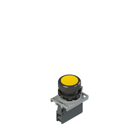 Complete unit with yellow pushbutton, fixing adapter and contact, 1NC, 22mm