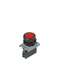 Complete unit with red pushbutton, fixing adapter and contact, 1NO, 22mm