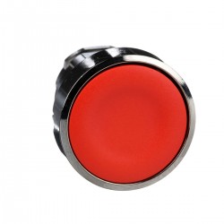 Red flush pushbutton head diameter 22, spring return, unmarked