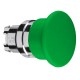 Mushroom pushbutton head, green, diameter 40 for hole 22, spring return