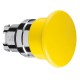 Mushroom pushbutton head, yellow, diameter 40 for hole 22, spring return