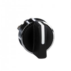 Black selector switch head diameter 22, 2 positions, stay put