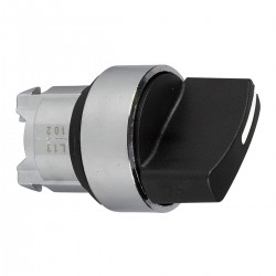 Black selector switch head diameter 22, 2 positions, spring return