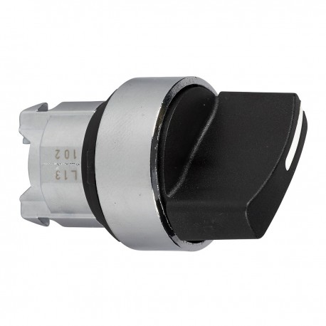 Black selector switch head diameter 22, 2 positions, spring return