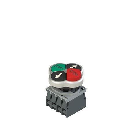 Quadruple pushbutton complete unit with fixing adapter and 3NO+1NC contacts, up-down-start-stop