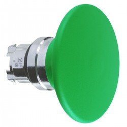 Mushroom pushbutton head, green, diameter 60, spring return