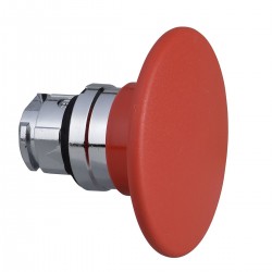 Mushroom pushbutton head, red, diameter 60, spring return