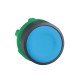 Blue flush pushbutton head diameter 22, spring return, unmarked