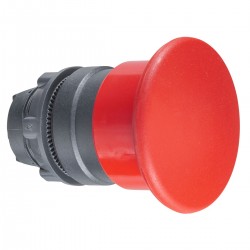 Mushroom pushbutton head, red, diameter 40 for hole diameter 22, spring return