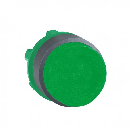 Green projecting pushbutton head diameter 22, spring return, unmarked