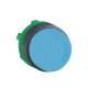 Blue projecting pushbutton head diameter 22, spring return, unmarked