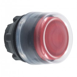 Red projecting pushbutton head diameter 22, spring return, unmarked