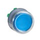 Blue projecting pushbutton head diameter 22, spring return, unmarked