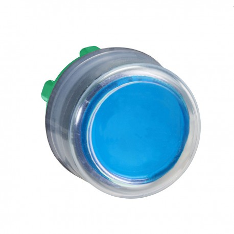 Blue projecting pushbutton head diameter 22, spring return, unmarked