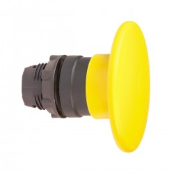 Mushroom pushbutton head, yellow, diameter 60, for hole diameter 22, spring return