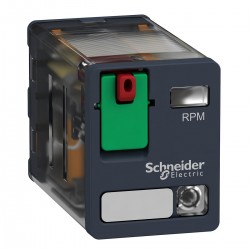 Relej snage utični RPM, 2 preklopna kontakta, 15A, 120V AC sa zastavicom za ispitivanje i