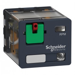 Relej snage utični RPM, 3 preklopna kontakta, 15A, 24V AC sa zastavicom za ispitivanje i LED indikacijom