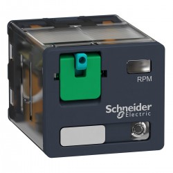 Relej snage utični RPM, 3 preklopna kontakta, 15A, 24V DC sa zastavicom za ispitivanje i LED indikacijom