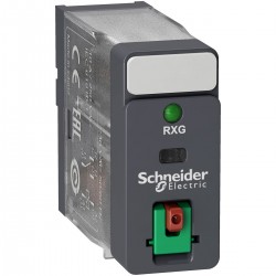 Interface plug in relay, Zelio RXG, 1CO standard, 24VAC, 10A,with LTB and LED