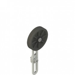 Adjustable safety lever with rubber roller, 50 mm diameter