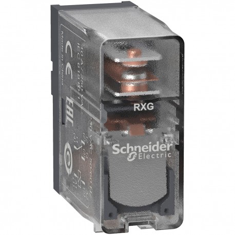 Interface plug in relay, Zelio RXG, 1CO clear, 230 V AC, 10A