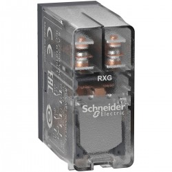 Interface plug in relay, Zelio RXG, 2CO clear, 24 V AC, 5A