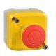 Yellow station, 1 red mushroom head pushbutton, diameter 40, push-pull, 1NC