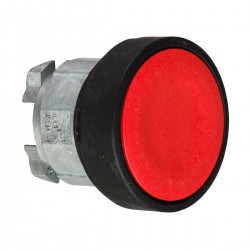 Red flush pushbutton head diameter 22, spring return, unmarked