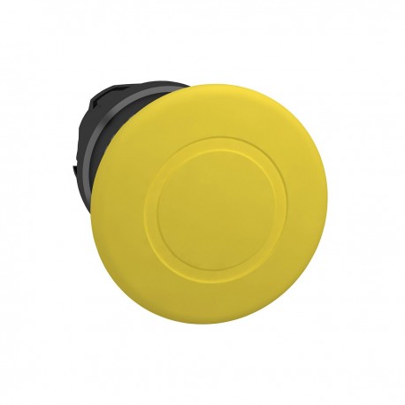 Mushroom pushbutton head, yellow, diameter 40, for hole 22, latching push-pull