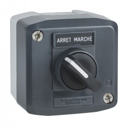 Dark grey station, 1 selector switch dimater 22, standard handle, 1NO