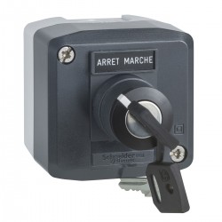 Dark grey station, 1 selector switch dimater 22, key switch, 1NO