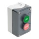 Dark grey station, Green flush/red projecting pushbuttons diameter22 spring return