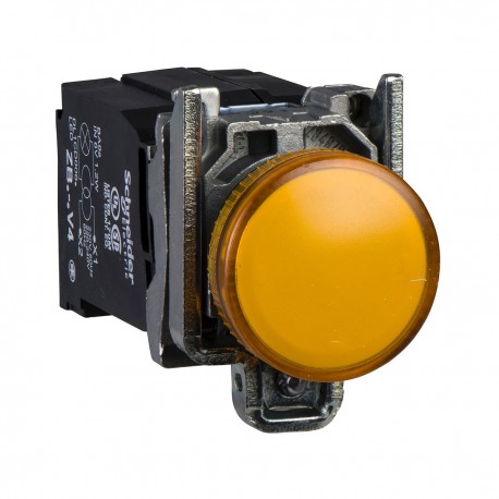 Orange complete pilot light diameter22 plain lens with BA9s bulb 230...240V