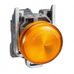 Potpuna signalna žaruljica, narančasta,  promjera 22, obična leća sa žaruljicom BA9s, 250 V