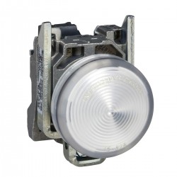Potpuna signalna žaruljica, bijela, promjera 22, obična leća s ugrađenim LED, 110…120 V