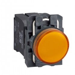 Orange complete pilot light diameter22 plain lens with BA9s bulb 220...240V
