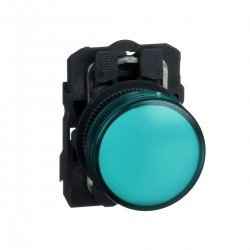 Green complete pilot light diameter22 plain lens with integral LED 110…120V