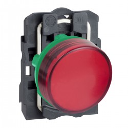 Red complete pilot light diameter22 plain lens with integral LED 110…120V